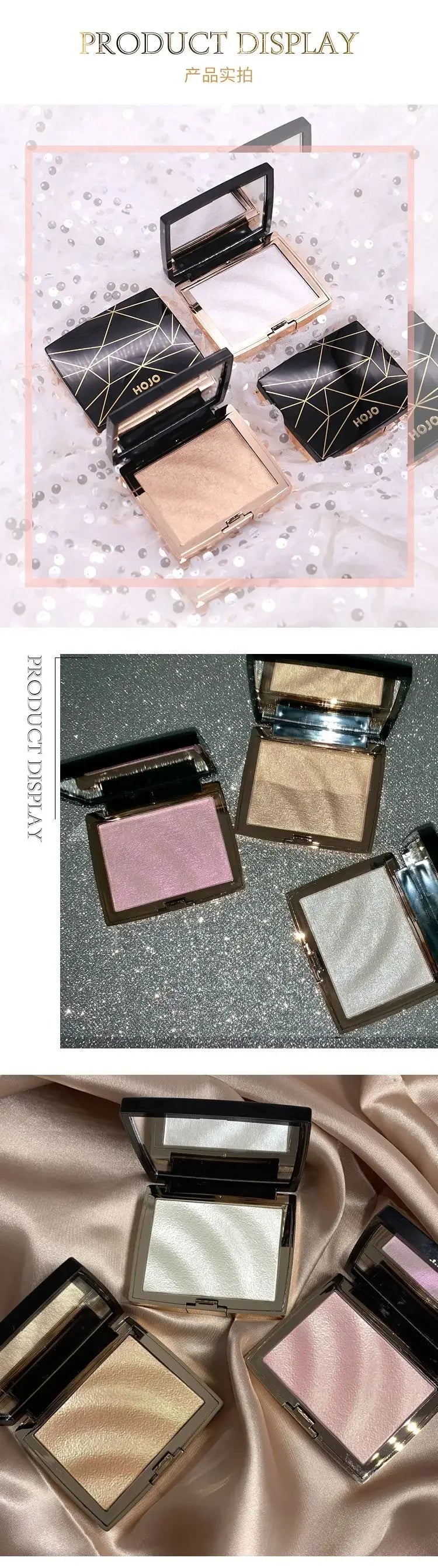 Palette Highlighter & Bronzer Illuminateur — Poudre Shimmer Dorée, Contouring Visage
