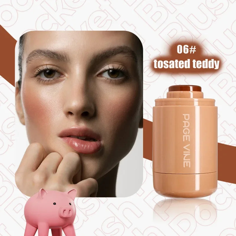 Blush Stick 3-en-1 — Joues, Lèvres & Contour, Longue Tenue