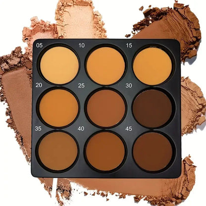 Palette Fond de Teint 9 Couleurs — Contouring, Correcteur & Anti-Brillance