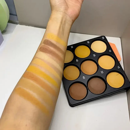 Palette Fond de Teint 9 Couleurs — Contouring, Correcteur & Anti-Brillance