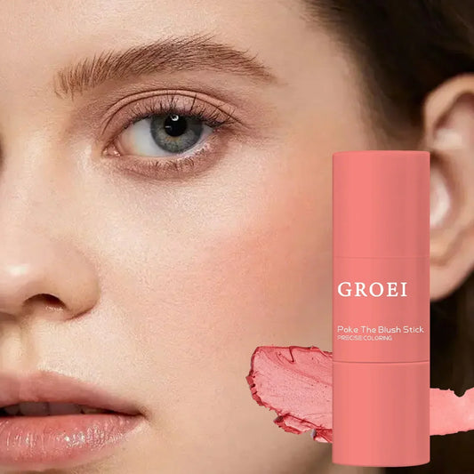 Blush Stick Double Embout 3-en-1 — Joues & Lèvres, Waterproof Longue Tenue
