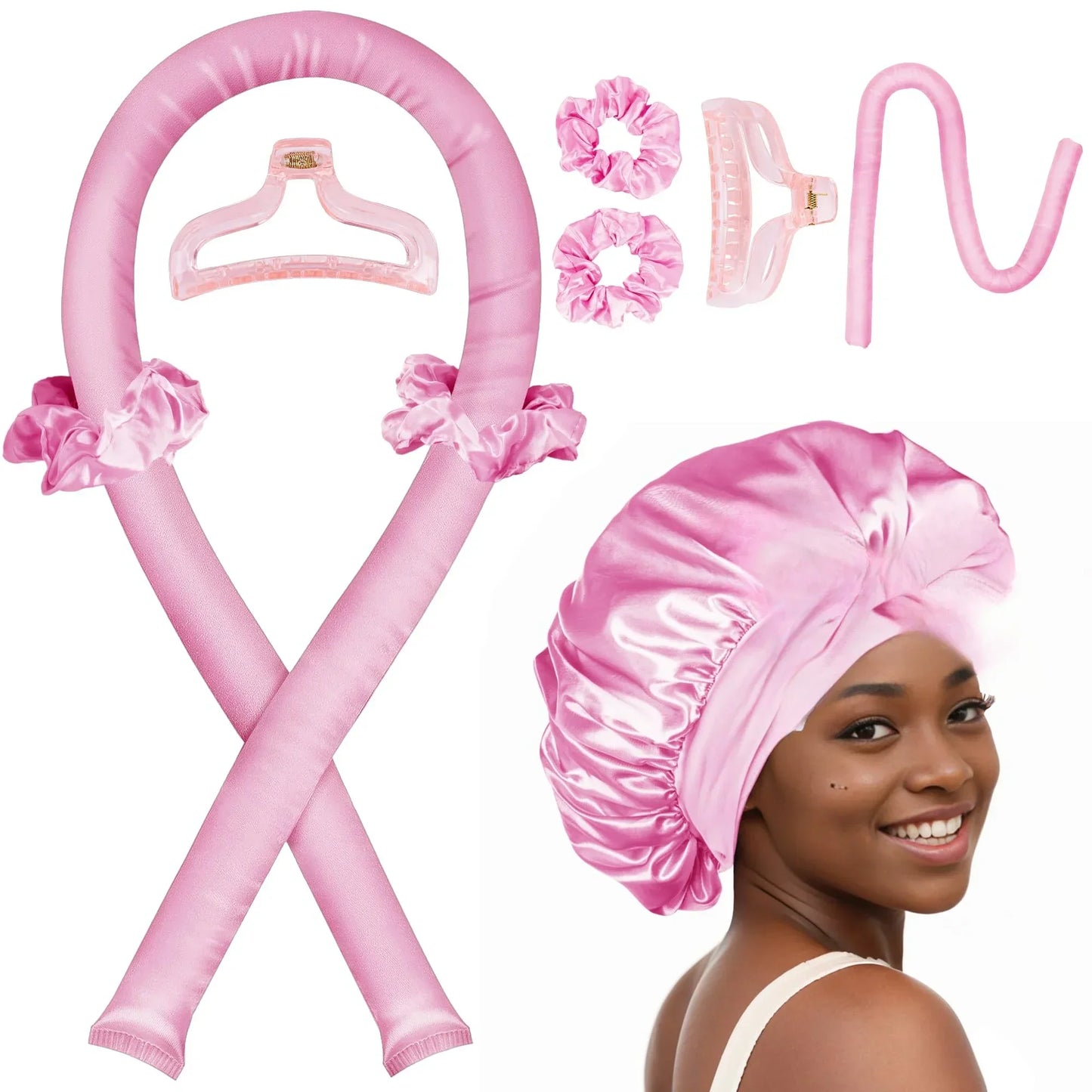 Tige à friser sans chaleur, capuchon de nuit, ruban sans chaleur, bigoudis paresseux, bandeau, bigoudis, bandeau doux, outils de coiffure