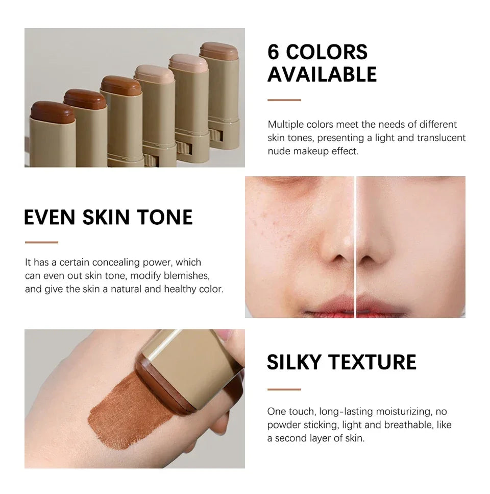Fond de Teint Stick Sérum — Waterproof, Hydratant & Couvrant
