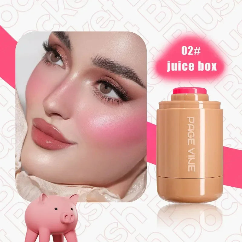 Blush Stick 3-en-1 — Joues, Lèvres & Contour, Longue Tenue