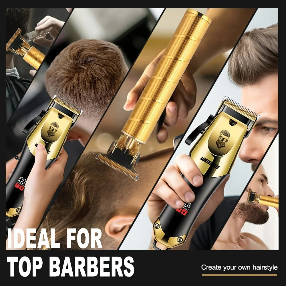 Set de tondeuses professionnelles dorées 3 pièces